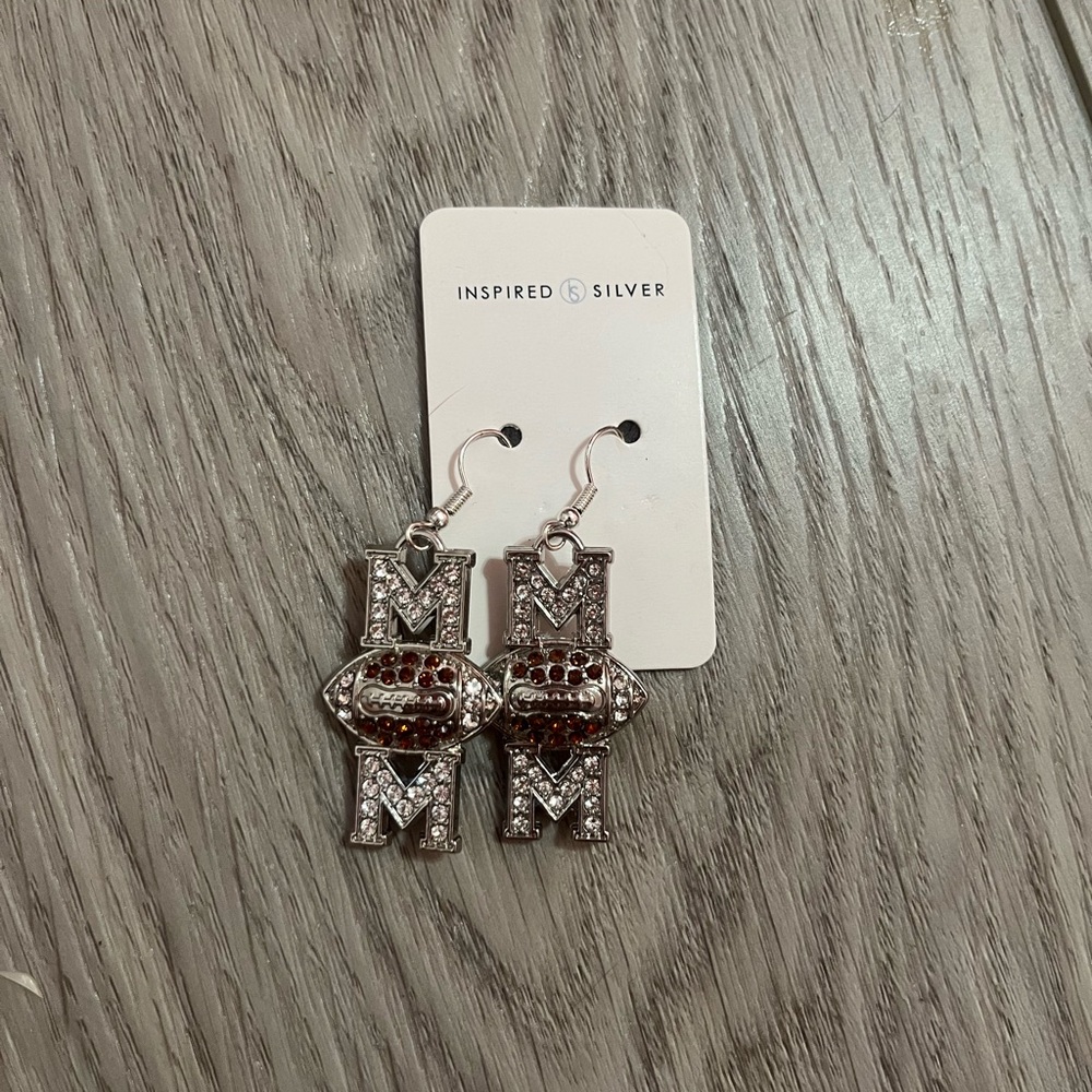 NWT Football Mom Dangle Earrings